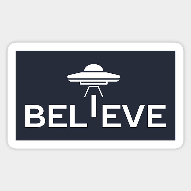 I believe in UFOs and Aliens T-Shirt Sticker by happinessinatee